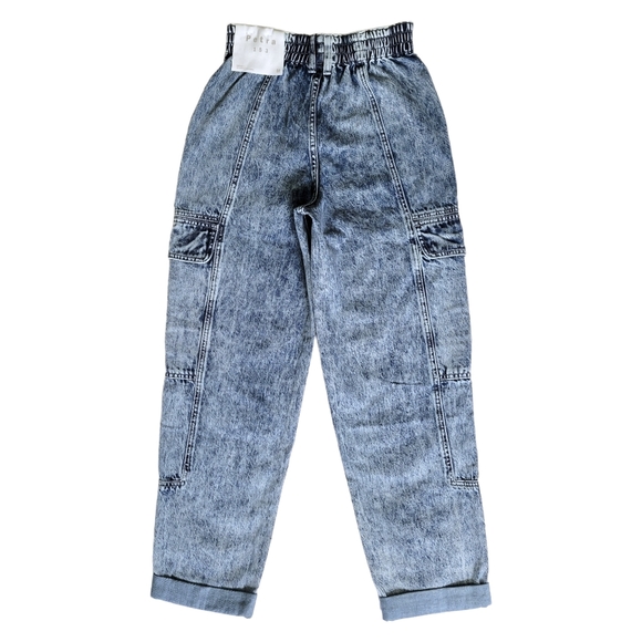 Petra 153 | Acid Wash Cargo Boyfriend Jeans | Size Medium - Picture 5 of 15